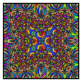 教堂玻璃炫酷印花图案