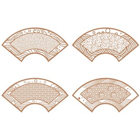 中国风祥云复古花纹古典扇形边框