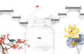 水墨江南背景墙