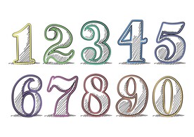 矢量手绘数字