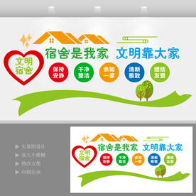 文明宿舍文化墙