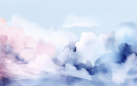 蓝粉渐变水彩水墨背景