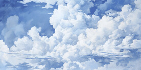 蓝天水墨白云背景