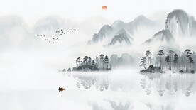 中式山水风景画