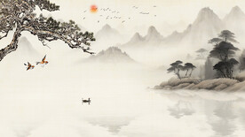 中式意境山水情背景墙