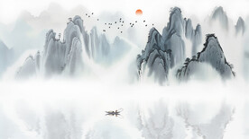 意境山水电视背景墙