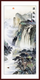 山水风景竖幅