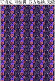 南瓜脸 骷髅头 万圣节卡通