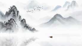 书房水墨画水墨山水