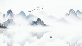 简约禅意山水画
