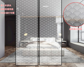 高清分层透明底屏风玻璃打印图