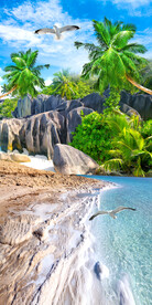 海景沙滩椰子树风景画玄关