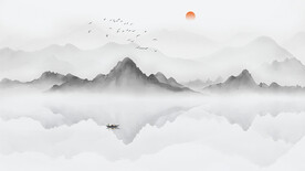 意境山水画水墨山水画