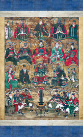 古画复原三清神像挂轴画像年画