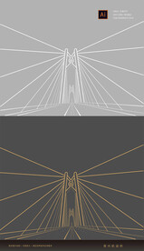 港珠澳大桥青州航道桥矢量图