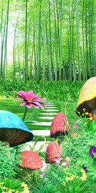 梦幻竹林3D立体玄关