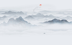 新中式意境水墨山水画