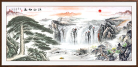 迎客松国画
