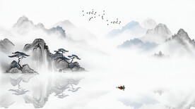 山水画新中式水墨画