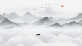 山水画新中式水墨画