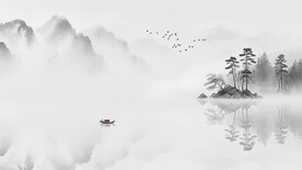 新中式背景墙壁画