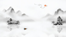 抽象画水墨画山水画