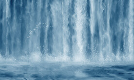 流水生财山水大瀑布