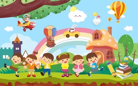 卡通儿童快乐成长背景图片