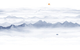 水墨禅意山水画