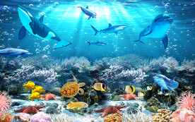 3D梦幻海底世界背景墙