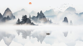 新中式意境水墨画