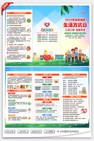 2024年健康生活方式日三折页