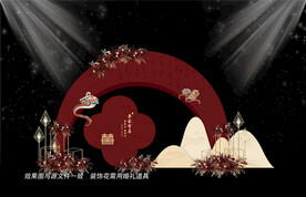 红色中式婚礼背景