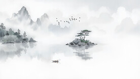 中式山水背景墙