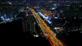 郑州城市夜景车水马龙灯光