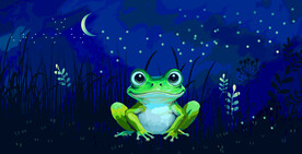 矢量青蛙夜晚
