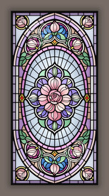 蒂凡尼教堂吊顶穹顶彩色玻璃图案