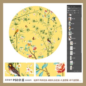 手绘花鸟包装礼盒