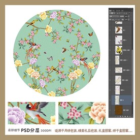 手绘花鸟包装礼盒