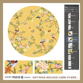 手绘花鸟包装礼盒