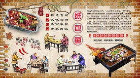 纸包鱼背景墙