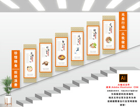 珍惜粮食楼梯文化墙