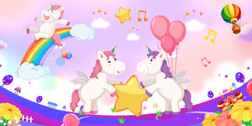 卡通独角兽背景墙