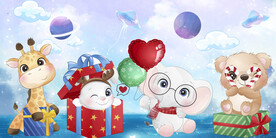 卡通儿童房背景墙