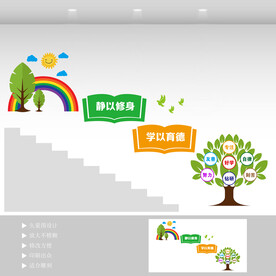校园文化楼梯墙