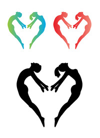 矢量男女心形图标图形设计