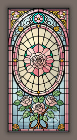 教堂蒂凡尼染色玻璃玫瑰窗图案