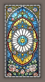 教堂蒂凡尼彩色玻璃玫瑰窗图案