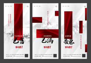 红色高级感促销系列海报