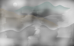 抽象线条山水背景墙